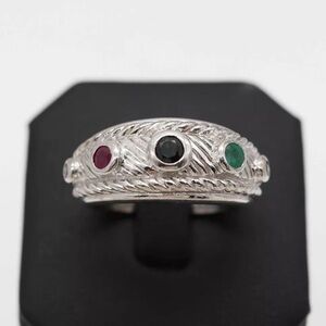 Judith Ripka sterling silver multi stone ring